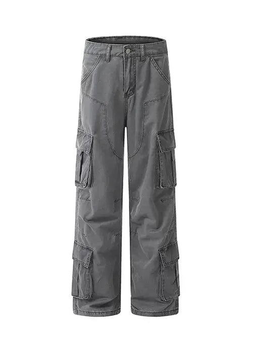 'Grey Wall' Grunge style Multiple Pockets Pants AlielNosirrah