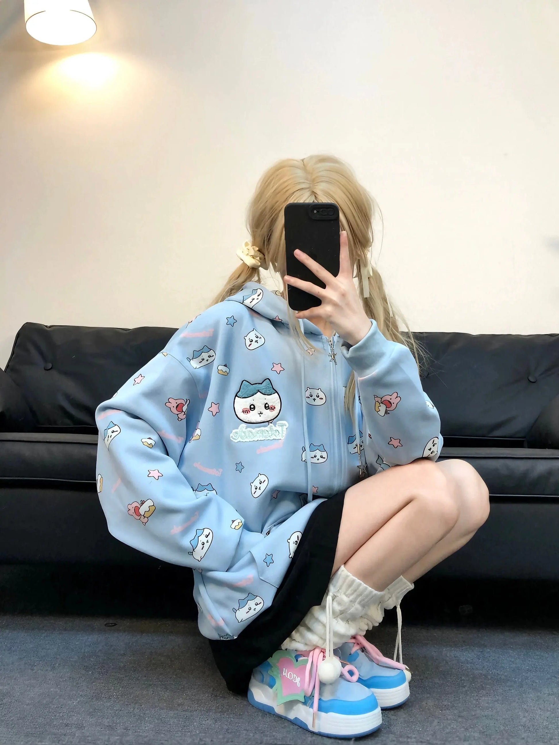 'Hachiware' Kawaii Streetstyle Cute Hoodie Jacket AlielNosirrah