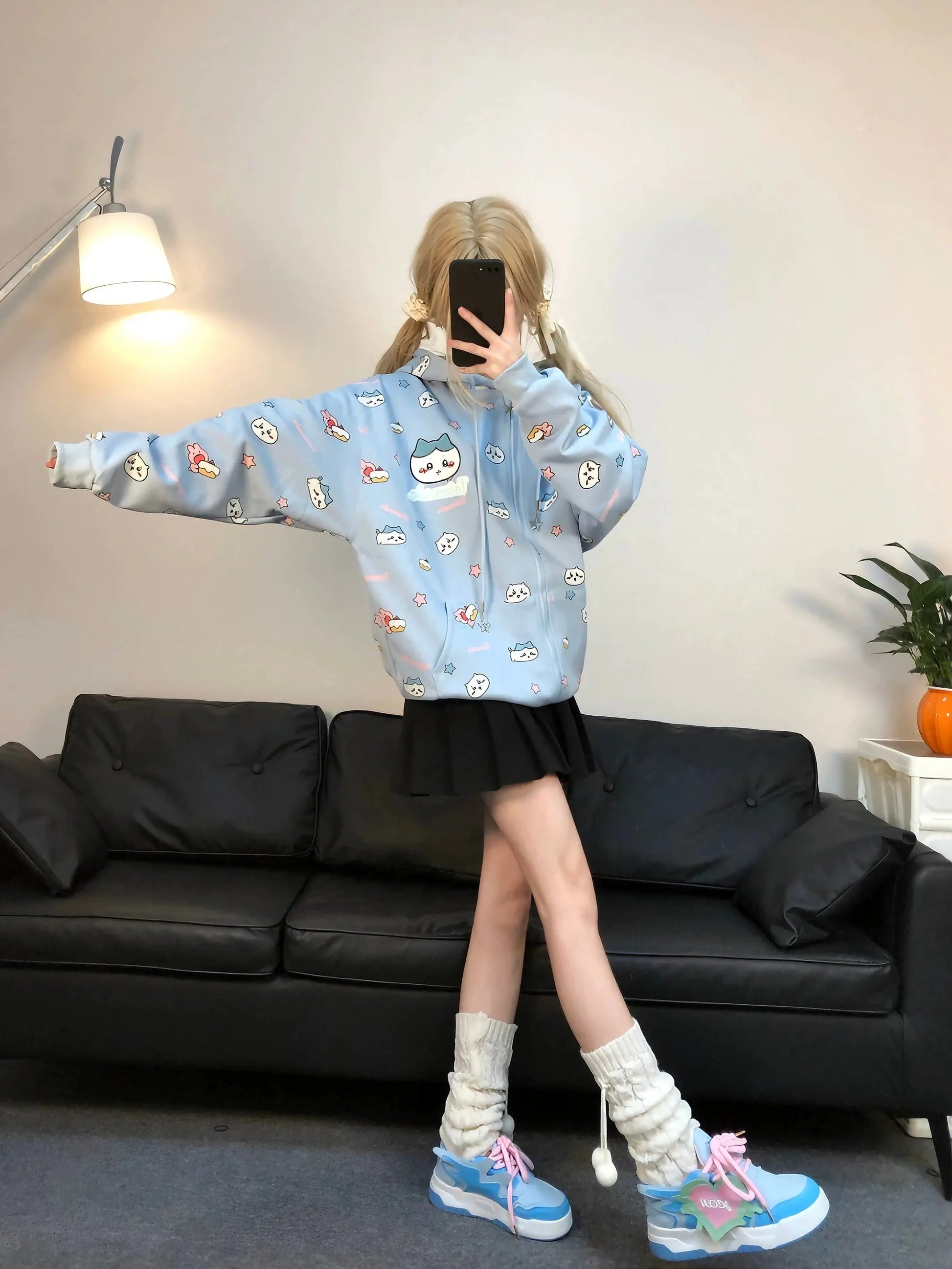 'Hachiware' Kawaii Streetstyle Cute Hoodie Jacket AlielNosirrah