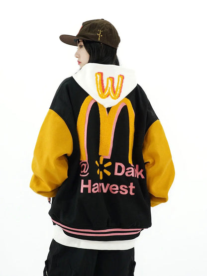 'Harvest' Kawaii Streetstyle Baseball Fleeced Bomber Jacket AlielNosirrah