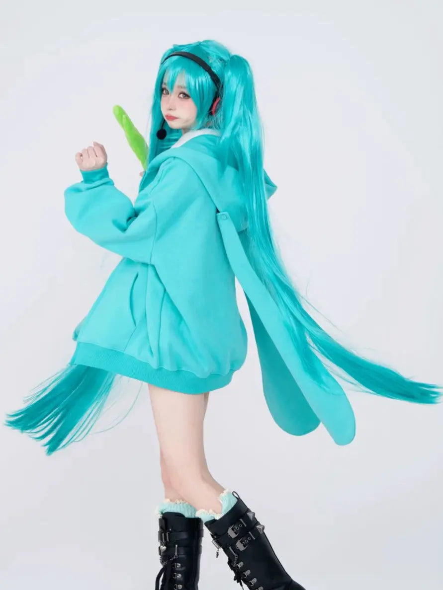 'Hatsune’ Kawaii Streetstyle Fleeced Rabbit Ears Hoodie AlielNosirrah