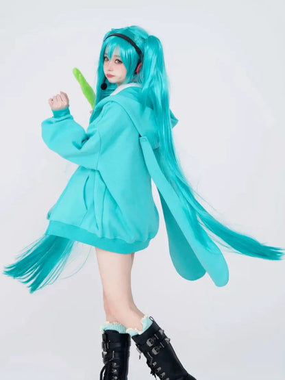 'Hatsune’ Kawaii Streetstyle Fleeced Rabbit Ears Hoodie AlielNosirrah