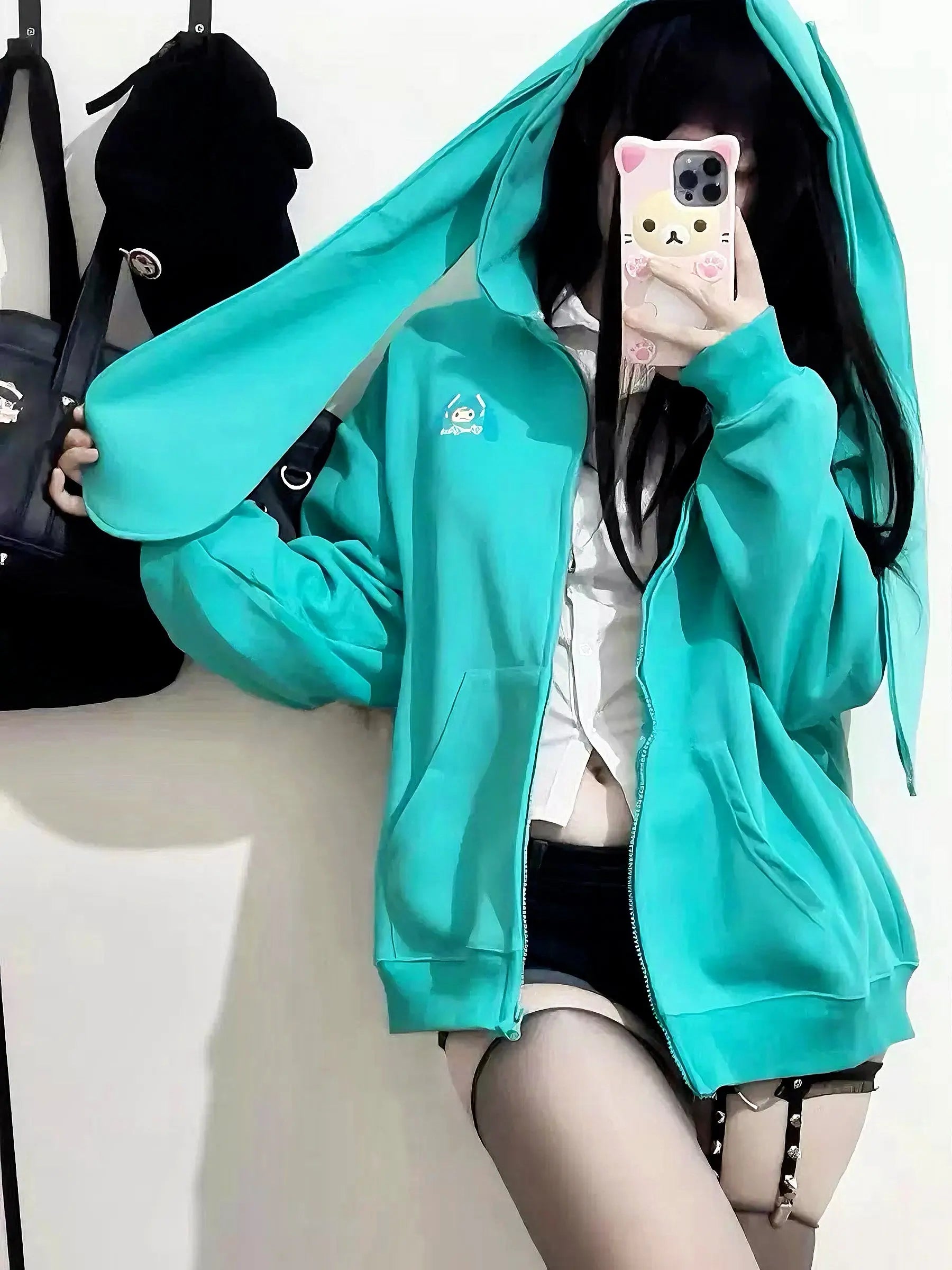 'Hatsune’ Kawaii Streetstyle Fleeced Rabbit Ears Hoodie AlielNosirrah