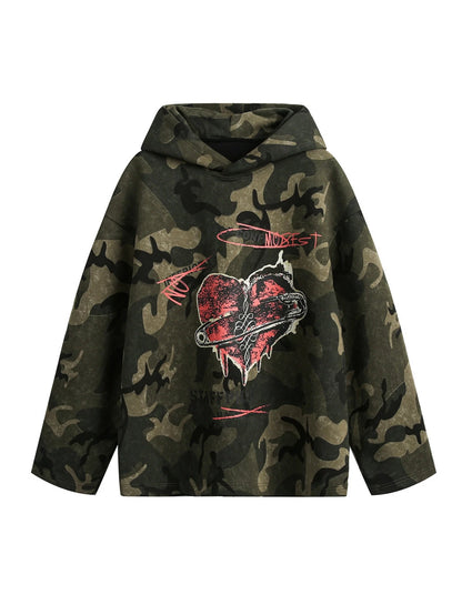 'Heart Lock' Streetstyle Camouflage Oversized Hoodie AlielNosirrah