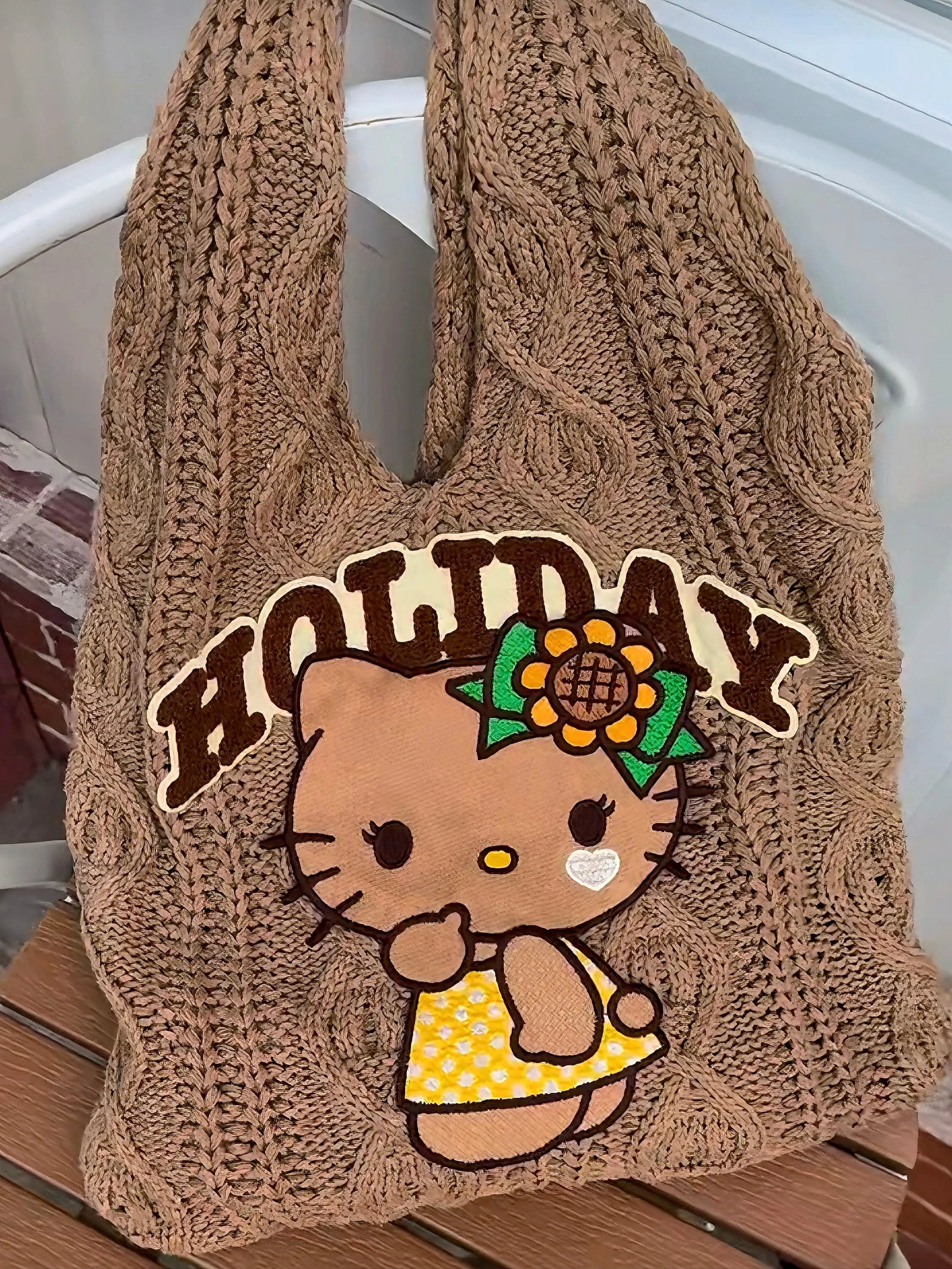 Hello Kitty Brown Tote newest Bag with Matching Wallet