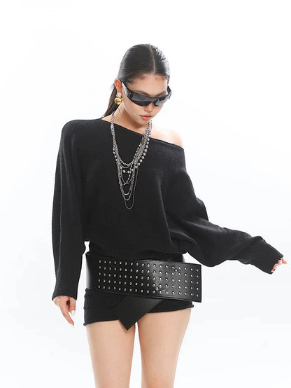 'Hot-to-Go' Y2k Off Shoulder Sweater Shorts 2pcs Set AlielNosirrah