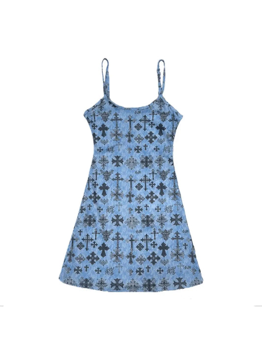 'Ice Cool' Streetstyle Alt Blue Cross Cami Dress AlielNosirrah