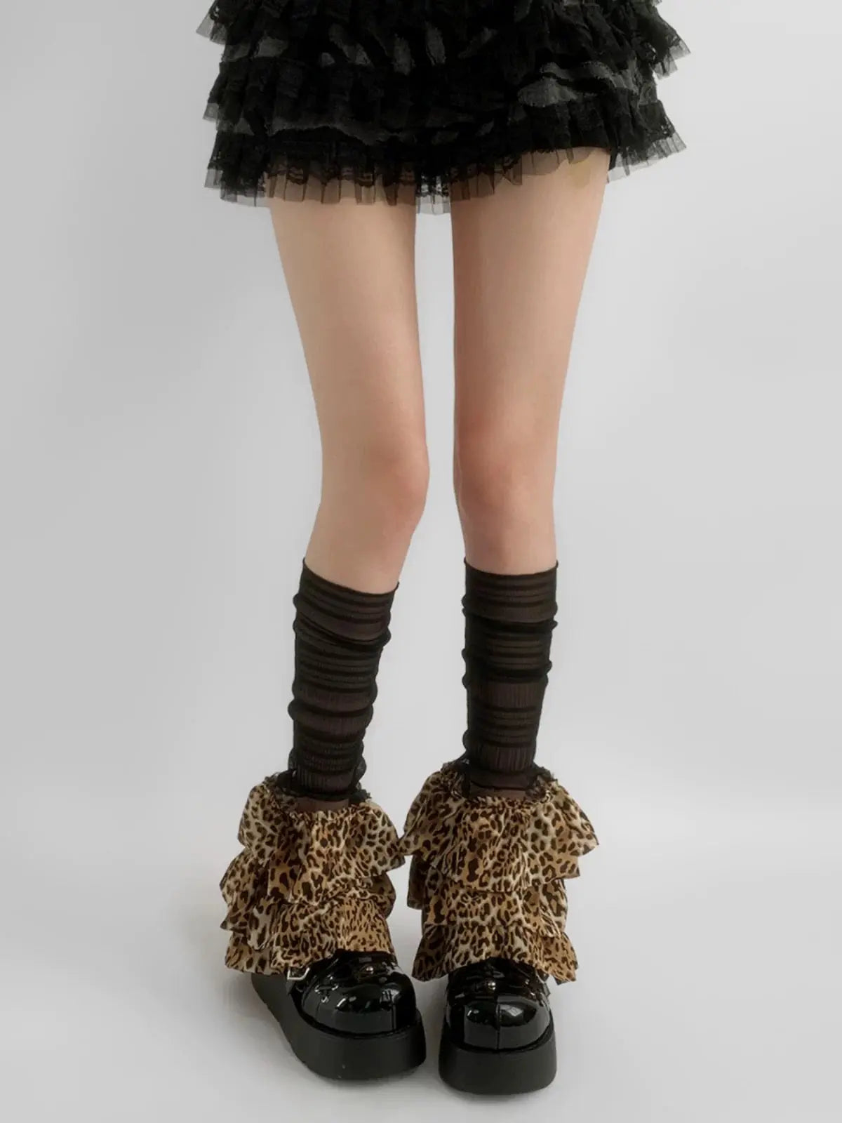 'Layered Cake' y2k Shibuya Cheetah Print Leg Warmer AlielNosirrah