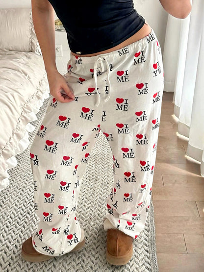 'Love Me' Y2k Streetstyle Elastic Waistband Pants AlielNosirrah