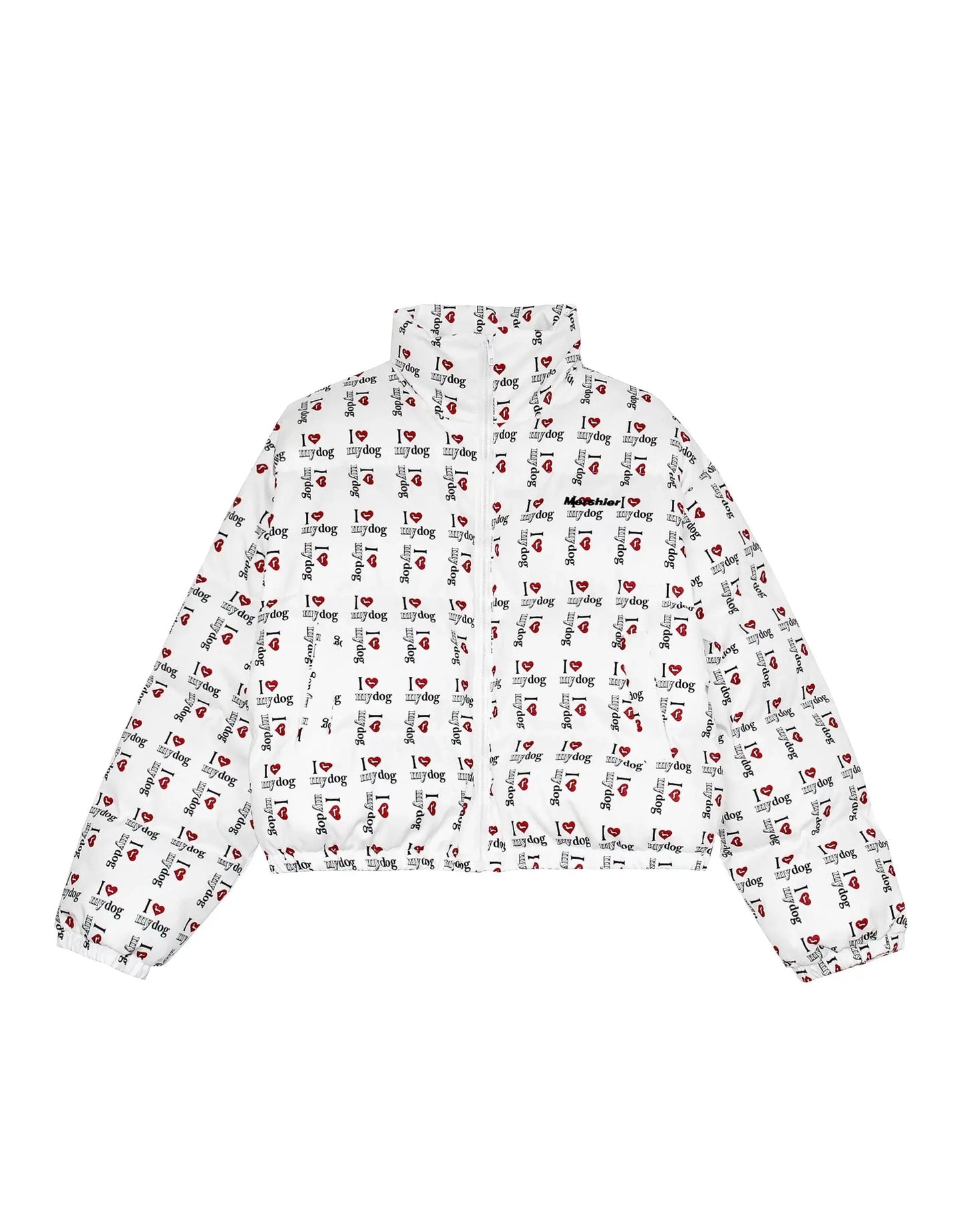 'Love My Dog' Y2k Kawaii Puffer Letter Print Cotton Padded Jacket AlielNosirrah