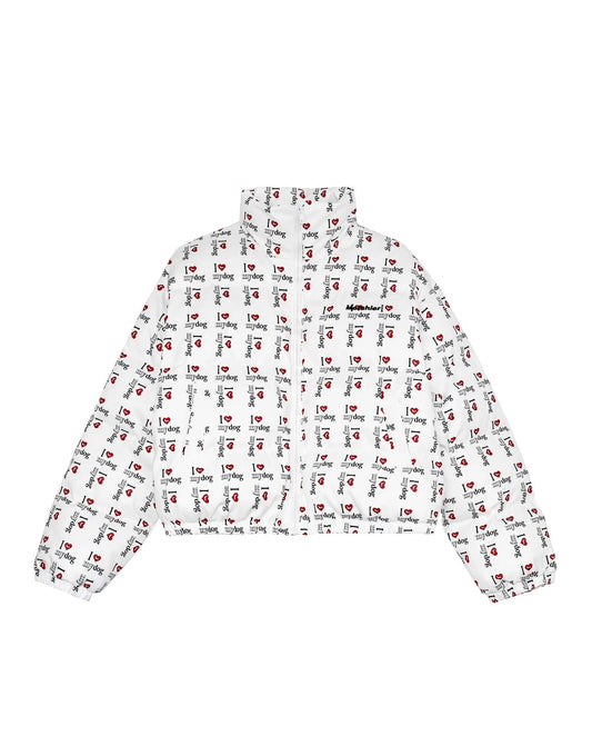 'Love My Dog' Y2k Kawaii Puffer Letter Print Cotton Padded Jacket AlielNosirrah