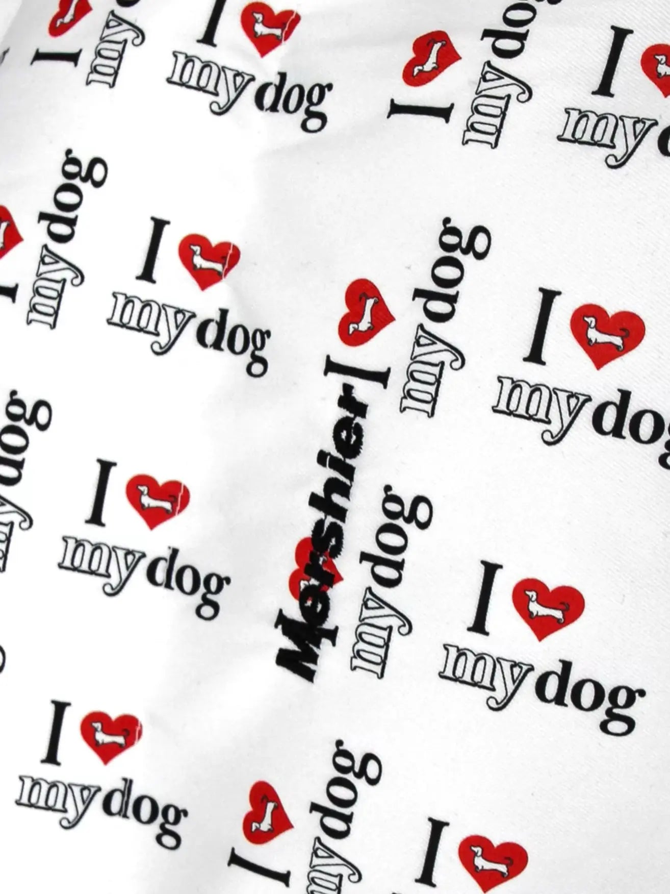 'Love My Dog' Y2k Kawaii Puffer Letter Print Cotton Padded Jacket AlielNosirrah