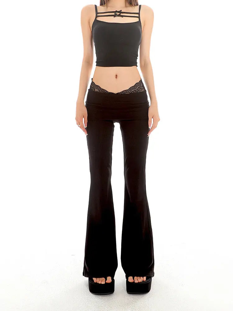 'Lullaby' Y2k Lace Patchwork Low Waisted Pants AlielNosirrah