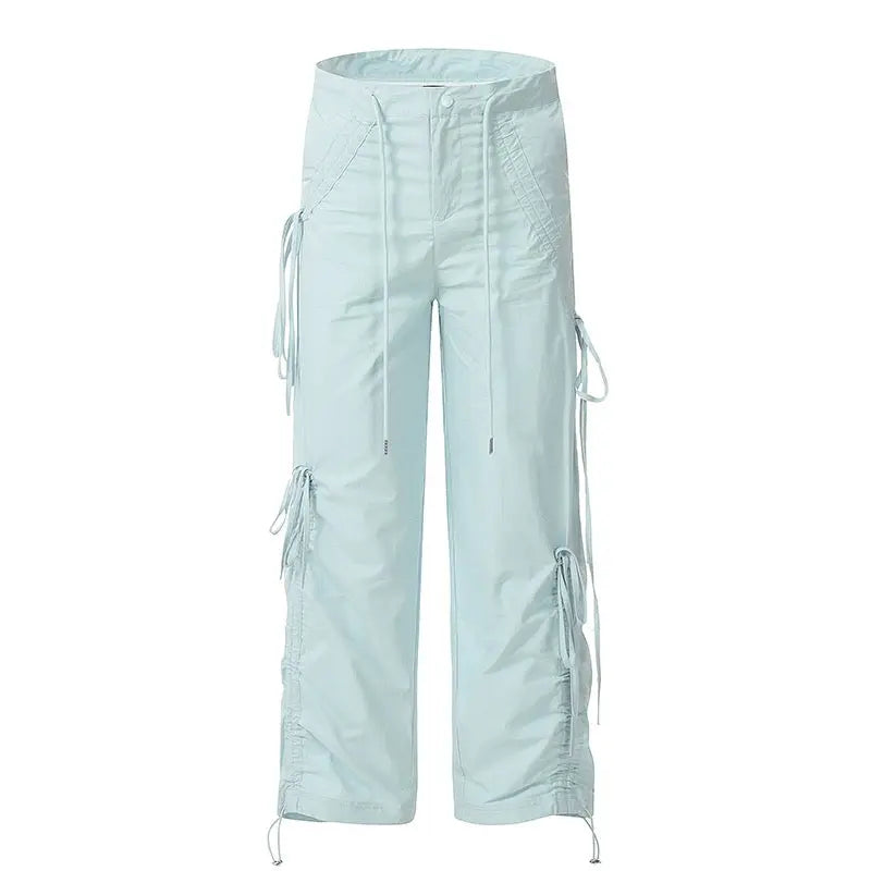 ' Mint Smoothie ‘ Kawaii Streetwear Ribbon Drawstring Parachute Pants AlielNosirrah