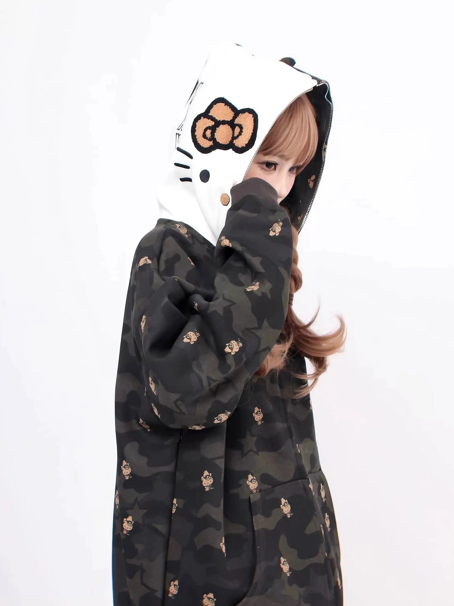 'Mua' Kawaii Streetstyle Camouflage Kitty Hoodie AlielNosirrah