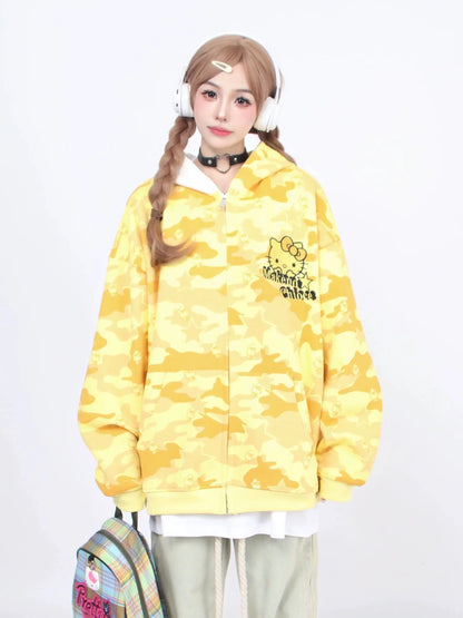 'Mua' Kawaii Streetstyle Camouflage Kitty Hoodie AlielNosirrah