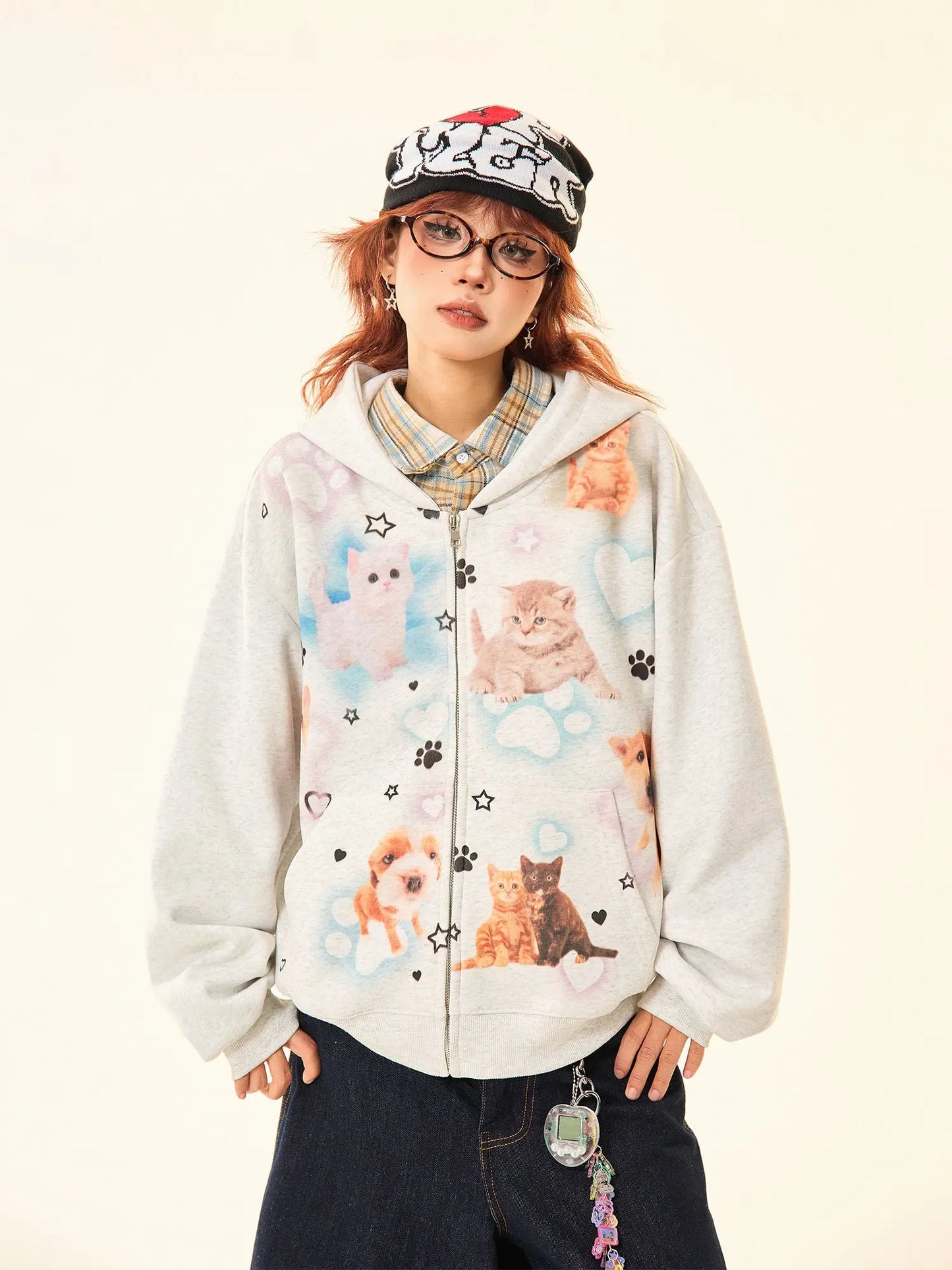 'My Fav' Kawaii Animals Print Oversized Unisex Hoodie AlielNosirrah