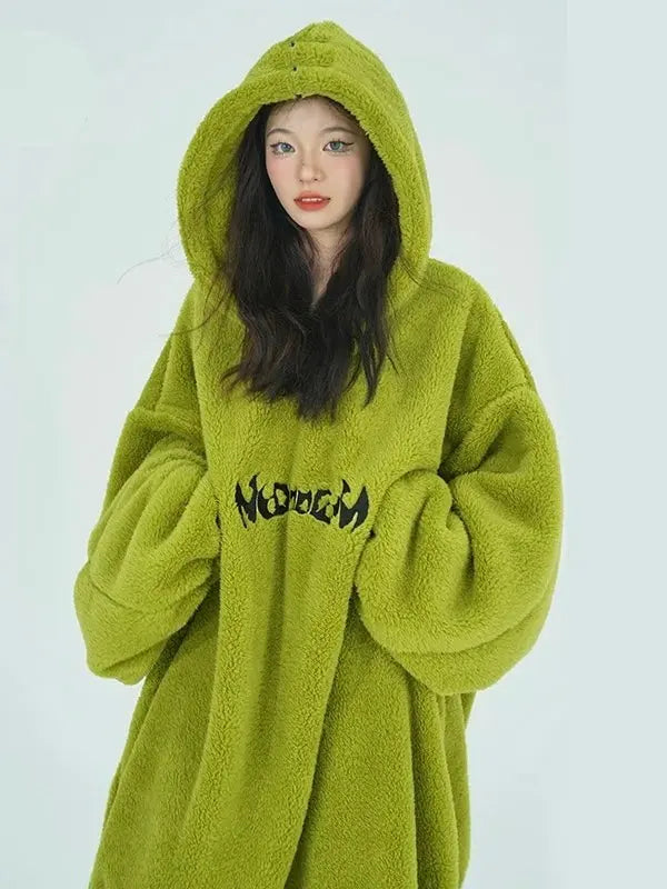 'No Romance' Streetstyle Fleeced Hooded Pjms Gown AlielNosirrah