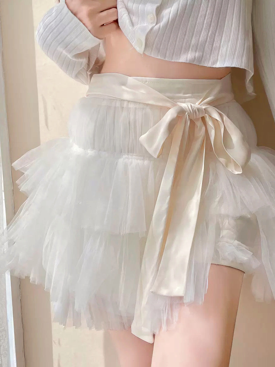 'Nutcracker' Ballet Pompom Bowtie Mini Skirt AlielNosirrah