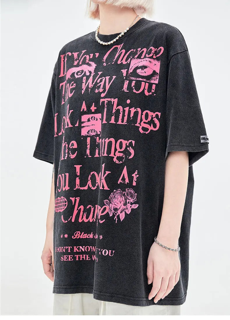 'Off Rules'Black Pink Graffiti Shirts AlielNosirrah