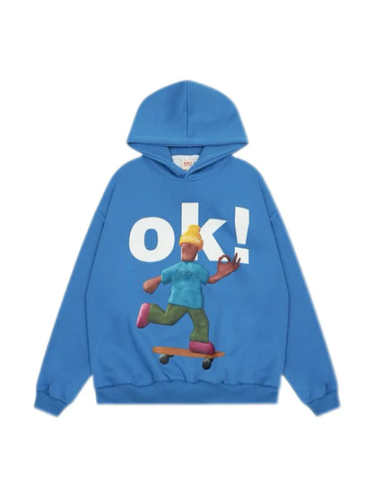 'Ok' Unisex Okay Oversize Streetstyle Hoodie AlielNosirrah