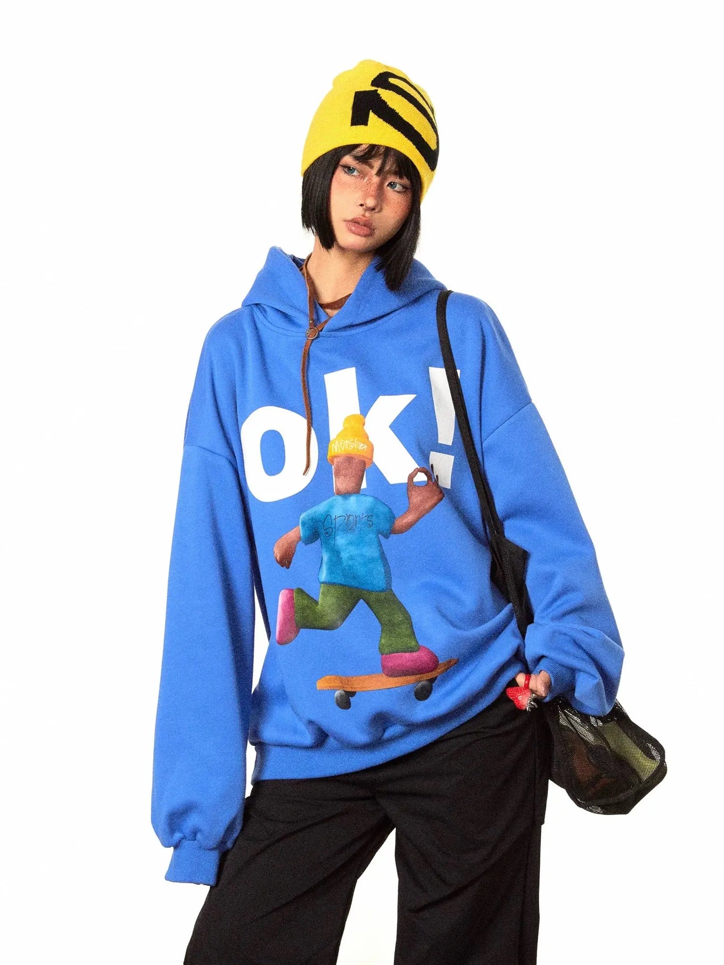 'Ok' Unisex Okay Oversize Streetstyle Hoodie AlielNosirrah