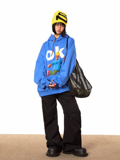 'Ok' Unisex Okay Oversize Streetstyle Hoodie AlielNosirrah