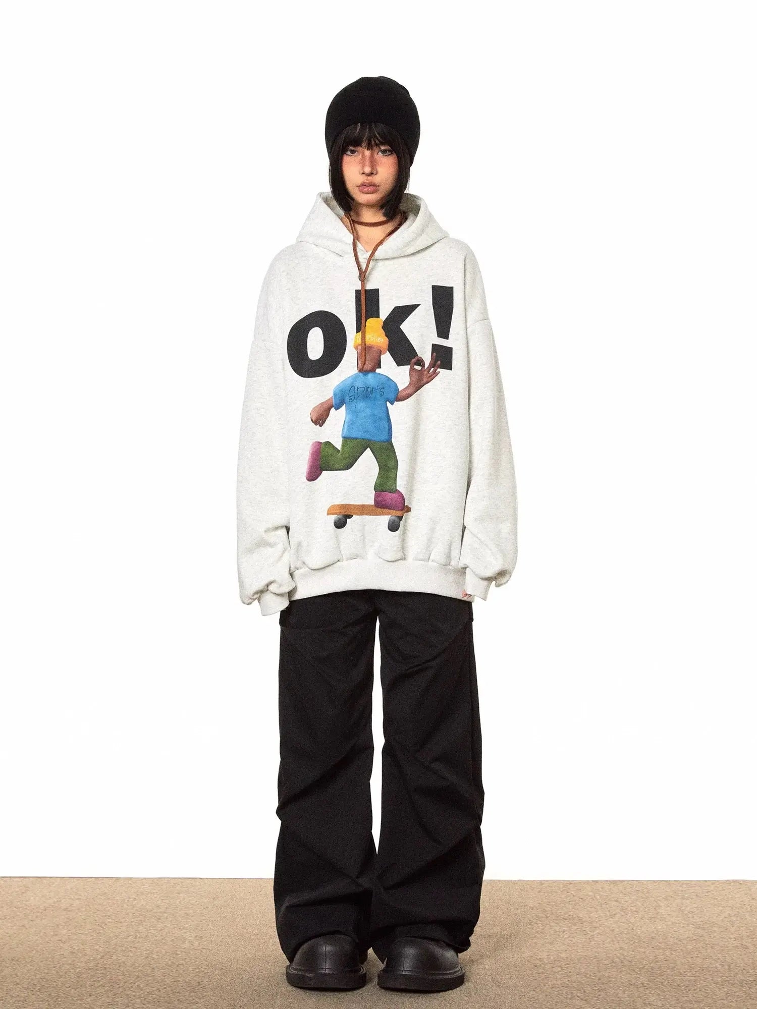 'Ok' Unisex Okay Oversize Streetstyle Hoodie AlielNosirrah