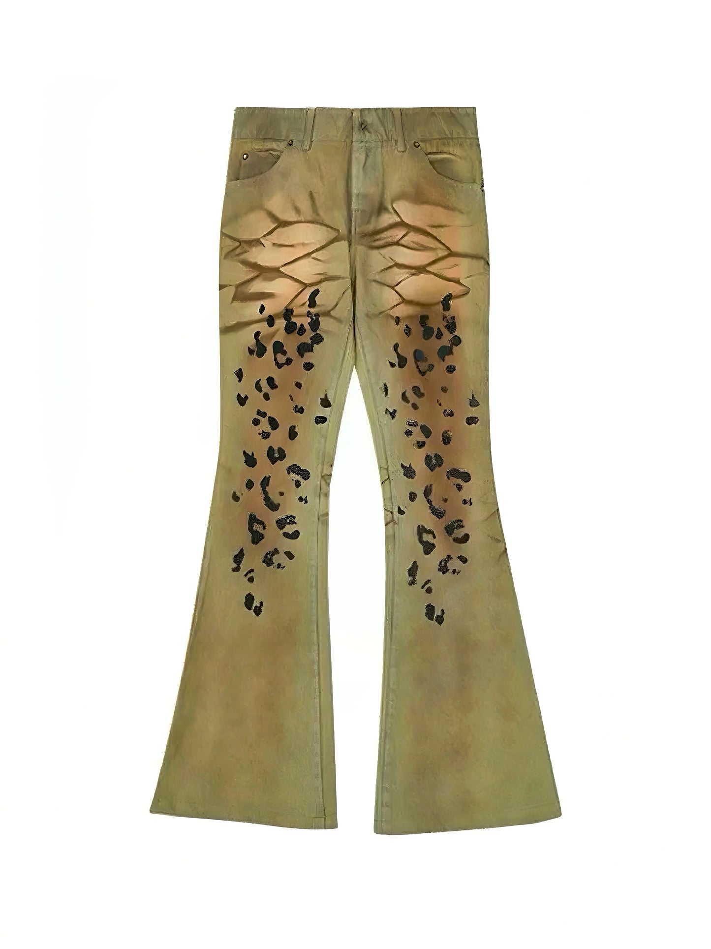 'Panthera' Y2k Low Rise Cheetah Print Denim Pants AlielNosirrah