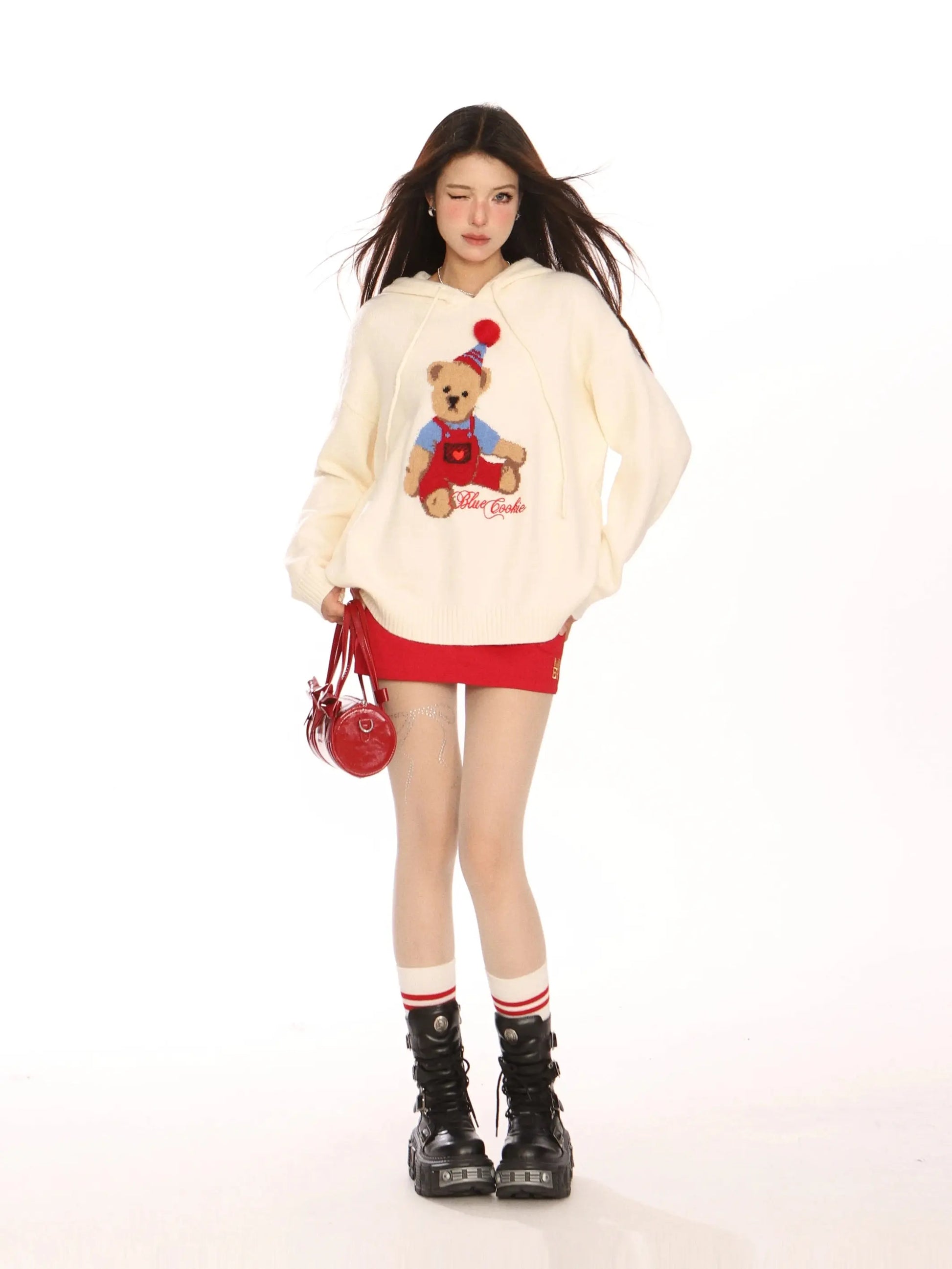 'Party Up' Holiday Christmas Oversized Knitted Sweater AlielNosirrah