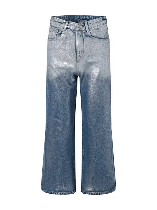 'Perfect Night' Streetstyle Retro Silver Shinning Oversized Pants AlielNosirrah