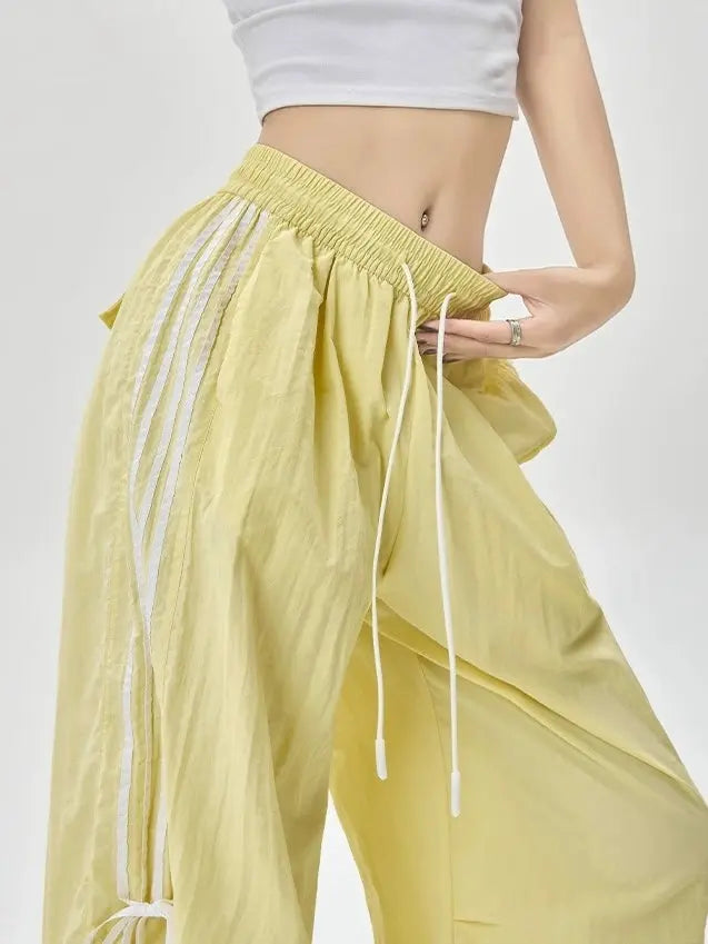 'Pineapple' Streetstyle Oversized Pastel Blokecore Ribbon Pants AlielNosirrah