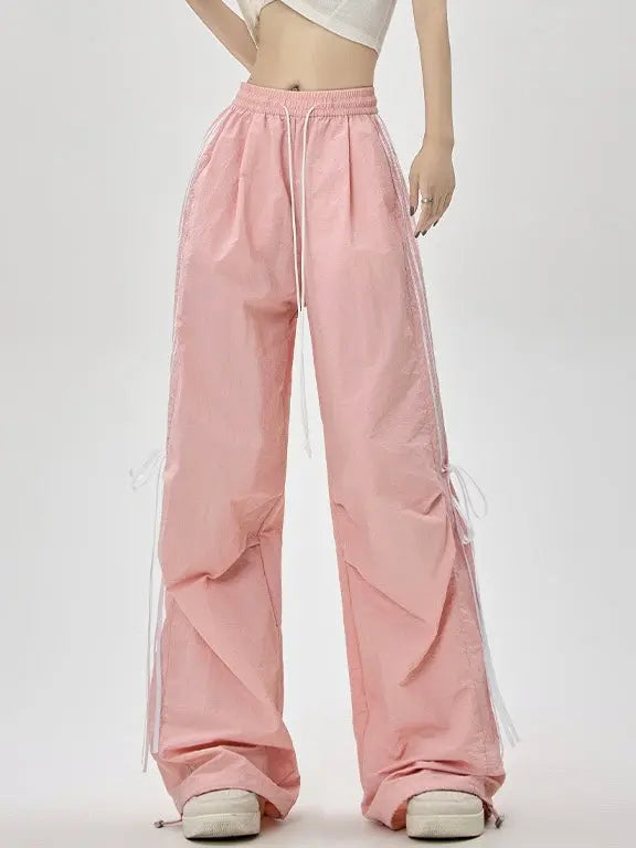 'Pineapple' Streetstyle Oversized Pastel Blokecore Ribbon Pants AlielNosirrah