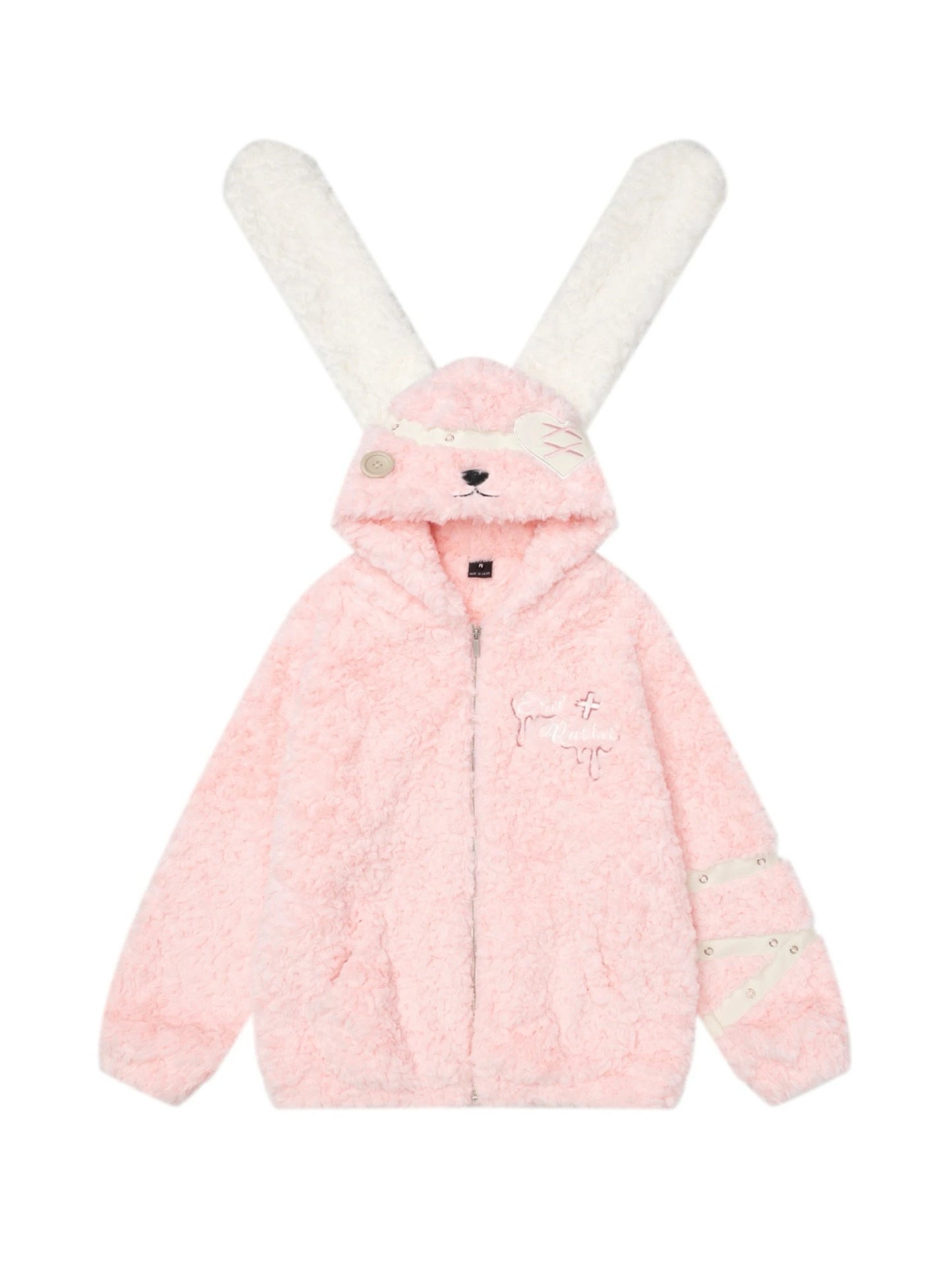 ‘Pink Crush’ Big Rabbit Ears Plush Cotton Coat AlielNosirrah