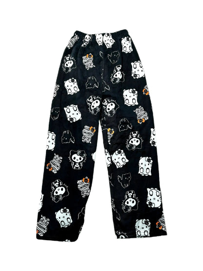 'Pjm Party' Kawaii Halloween Ghost Kitten Fleeced Pants AlielNosirrah