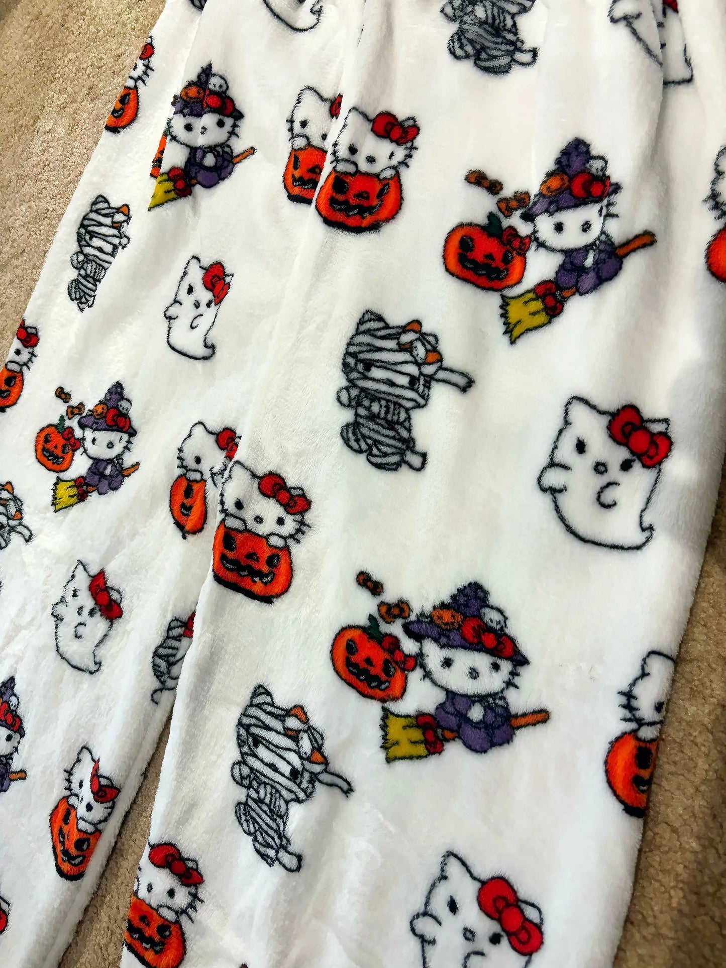 'Pjm Party' Kawaii Halloween Ghost Kitten Fleeced Pants AlielNosirrah