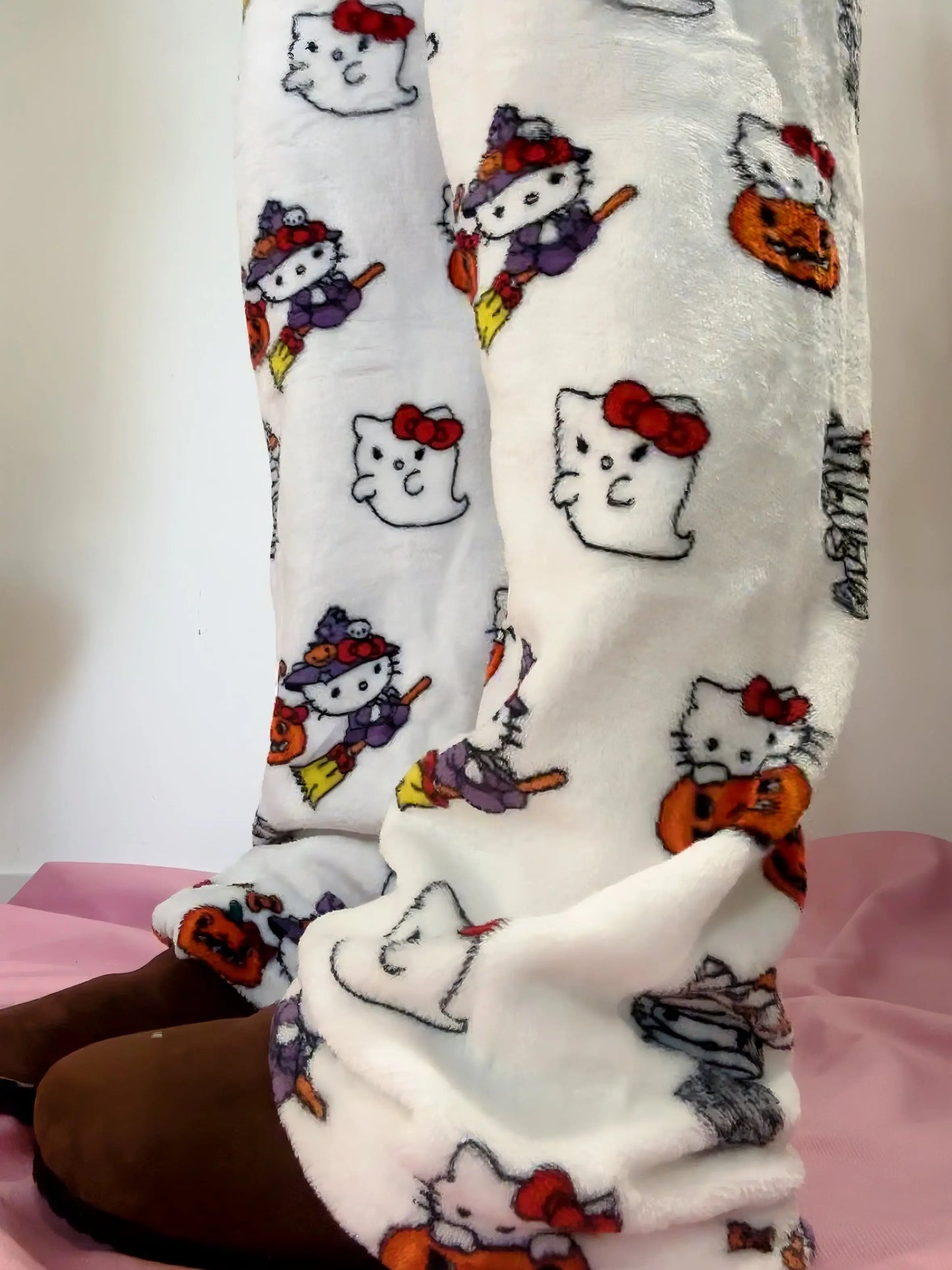 'Pjm Party' Kawaii Halloween Ghost Kitten Fleeced Pants AlielNosirrah