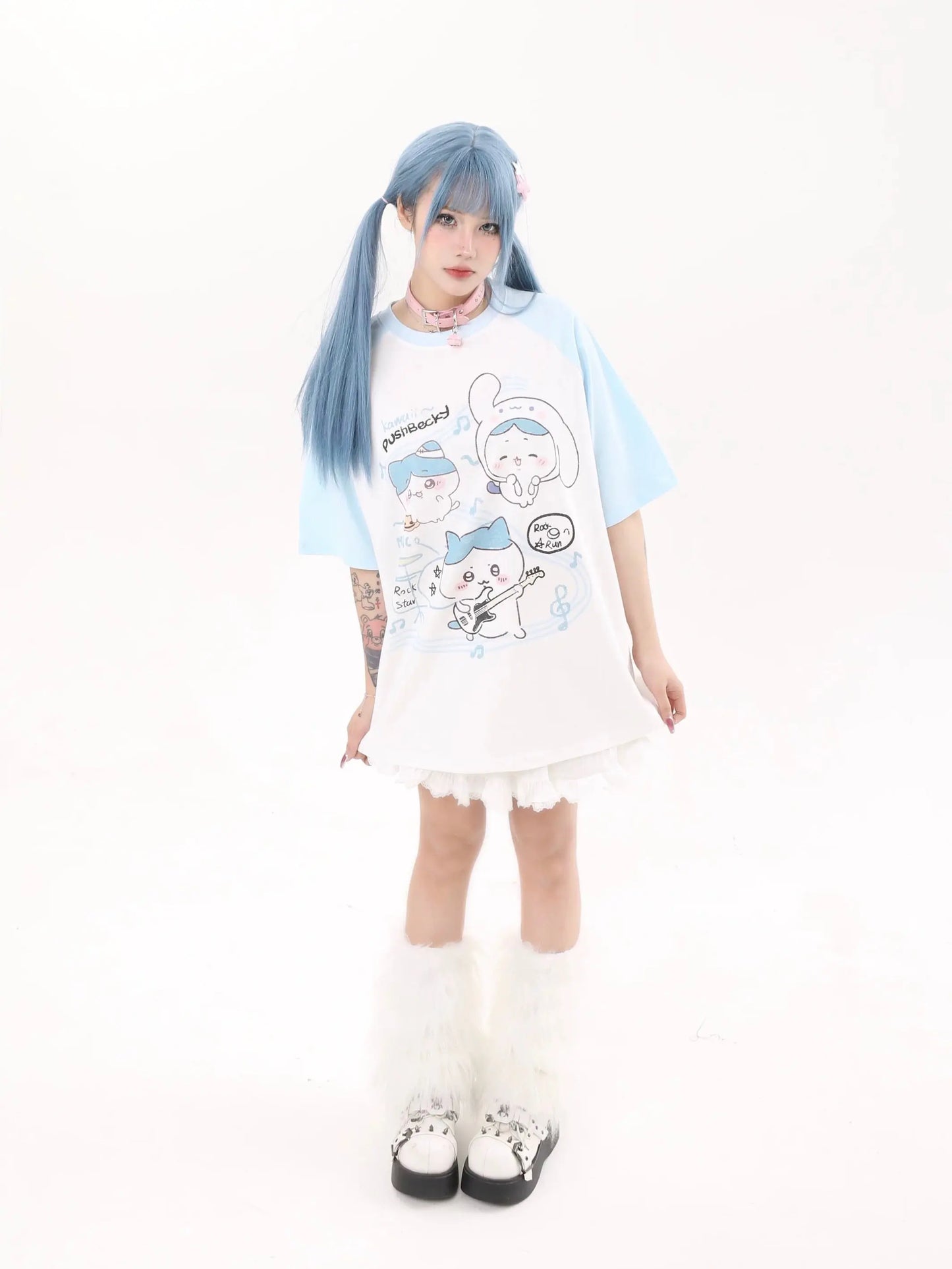 'Playground' Streetstyle Kawaii Chiikawa Prints T Shirts AlielNosirrah