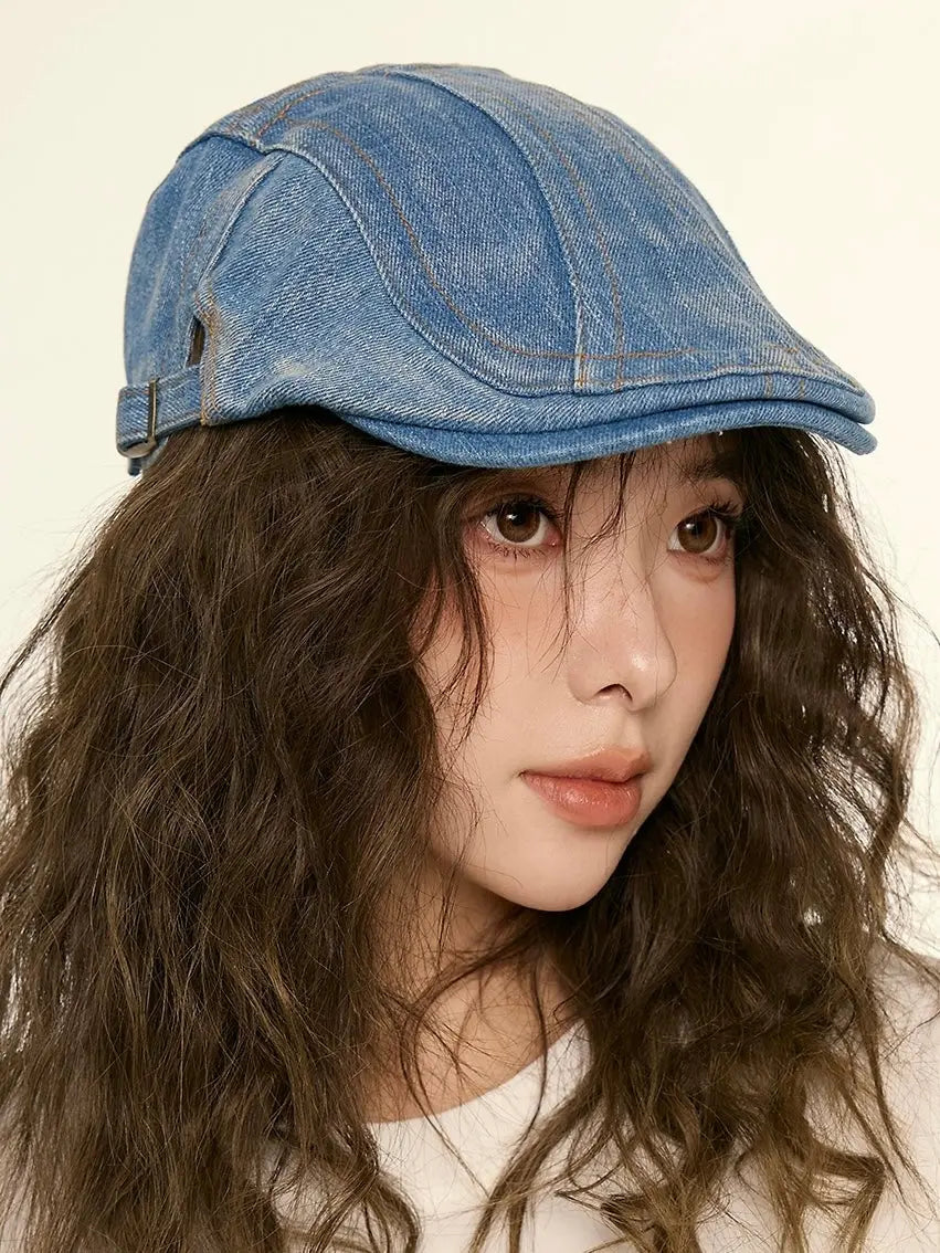 'Poster Ladies' Retro Kpop Distressed Beret Hat AlielNosirrah