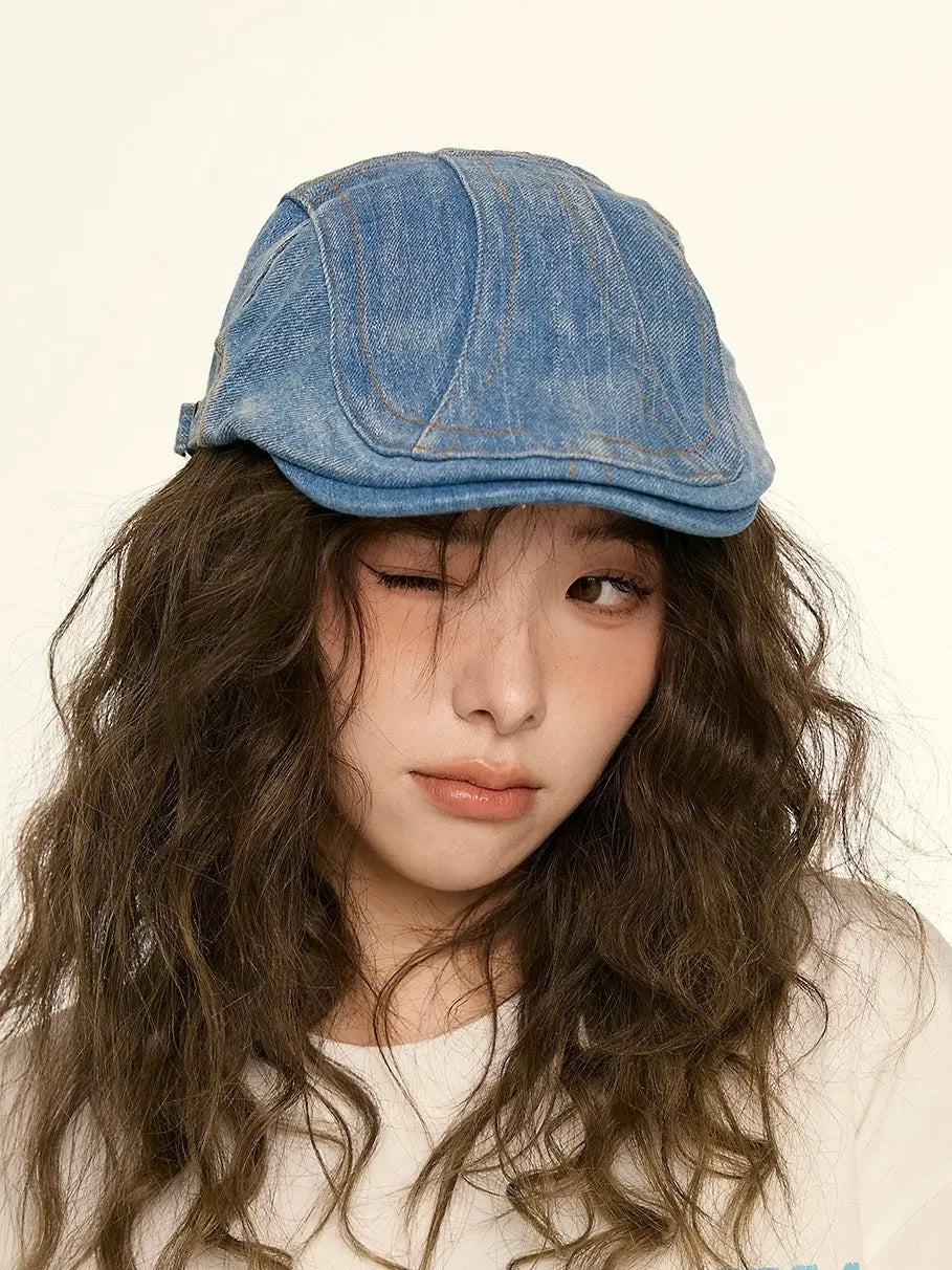 'Poster Ladies' Retro Kpop Distressed Beret Hat AlielNosirrah