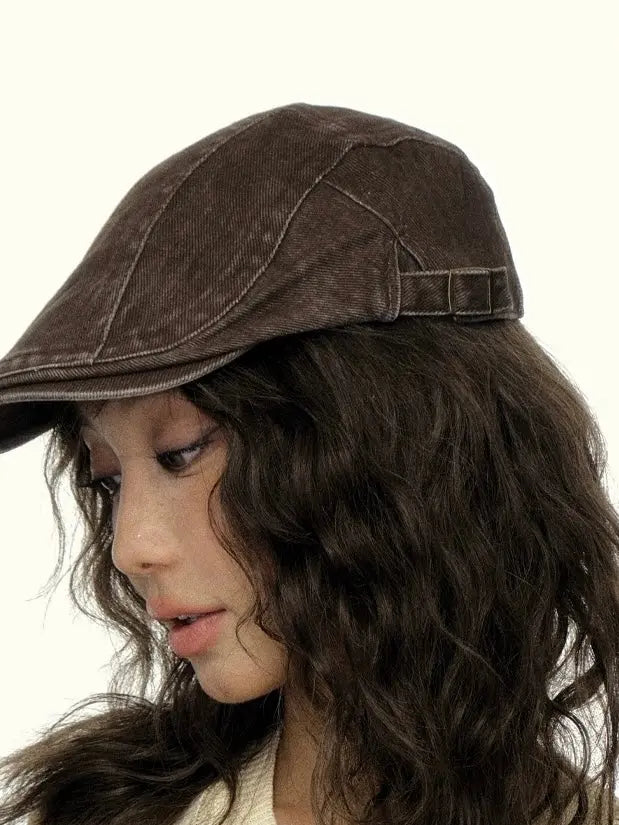 'Poster Ladies' Retro Kpop Distressed Beret Hat AlielNosirrah