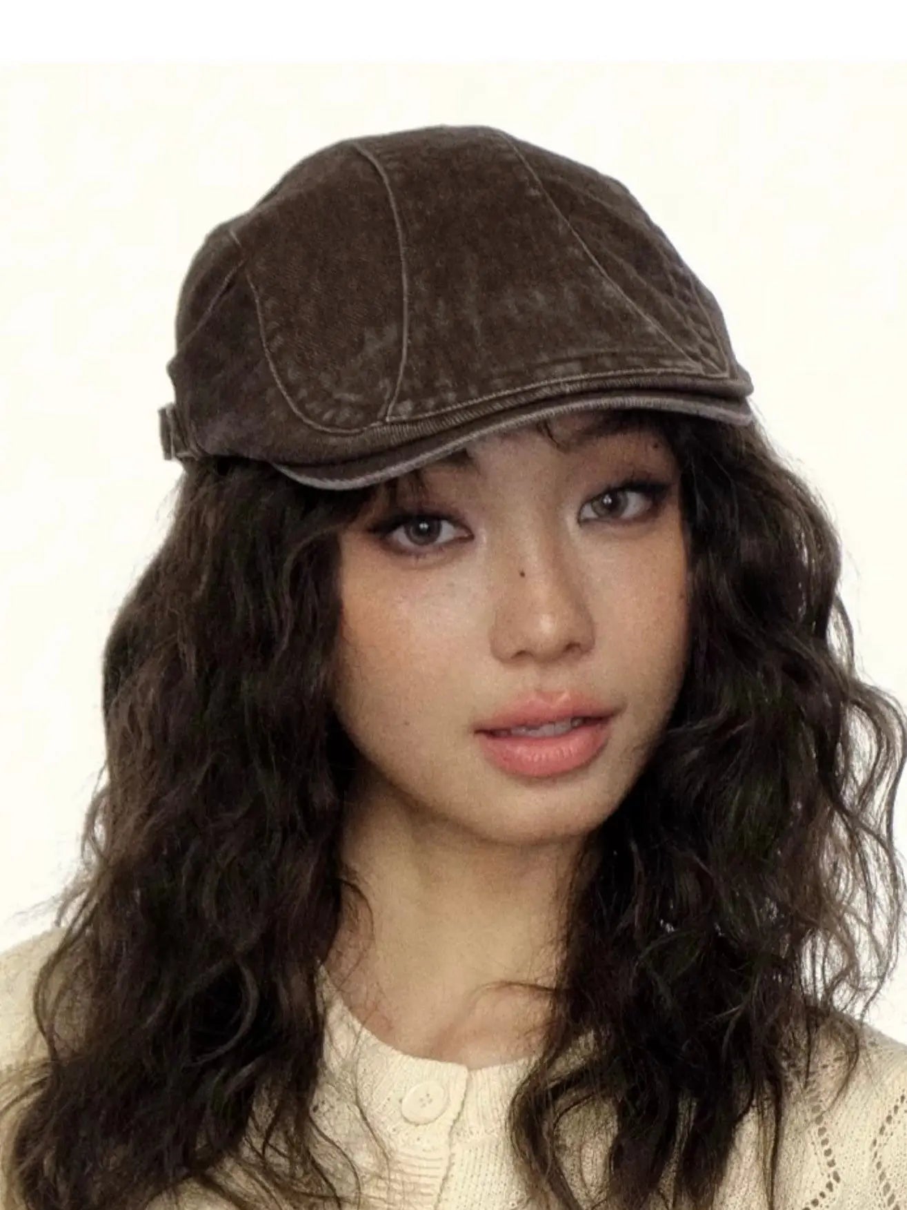 'Poster Ladies' Retro Kpop Distressed Beret Hat AlielNosirrah