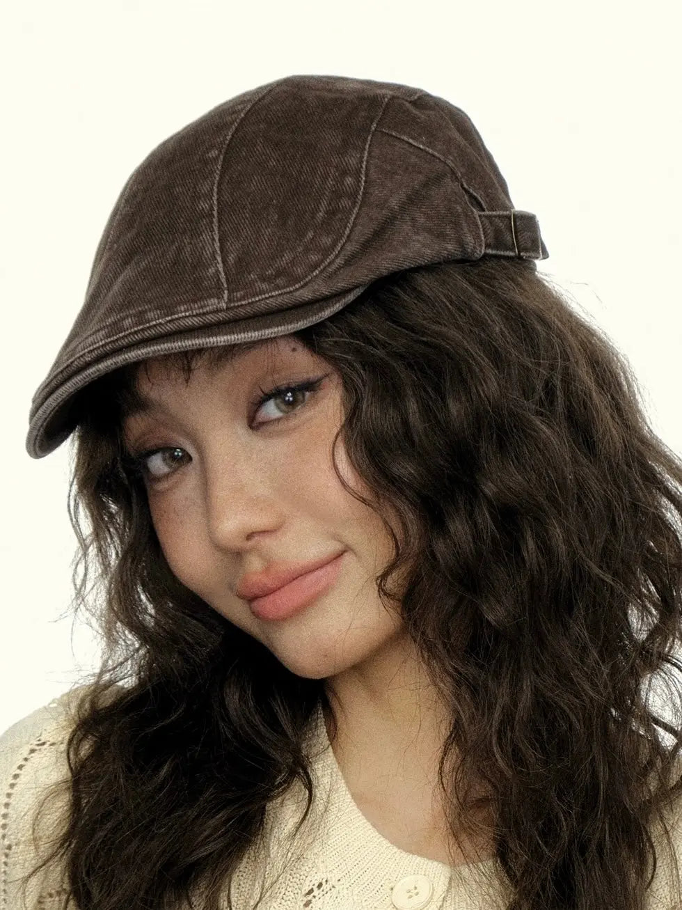 'Poster Ladies' Retro Kpop Distressed Beret Hat AlielNosirrah