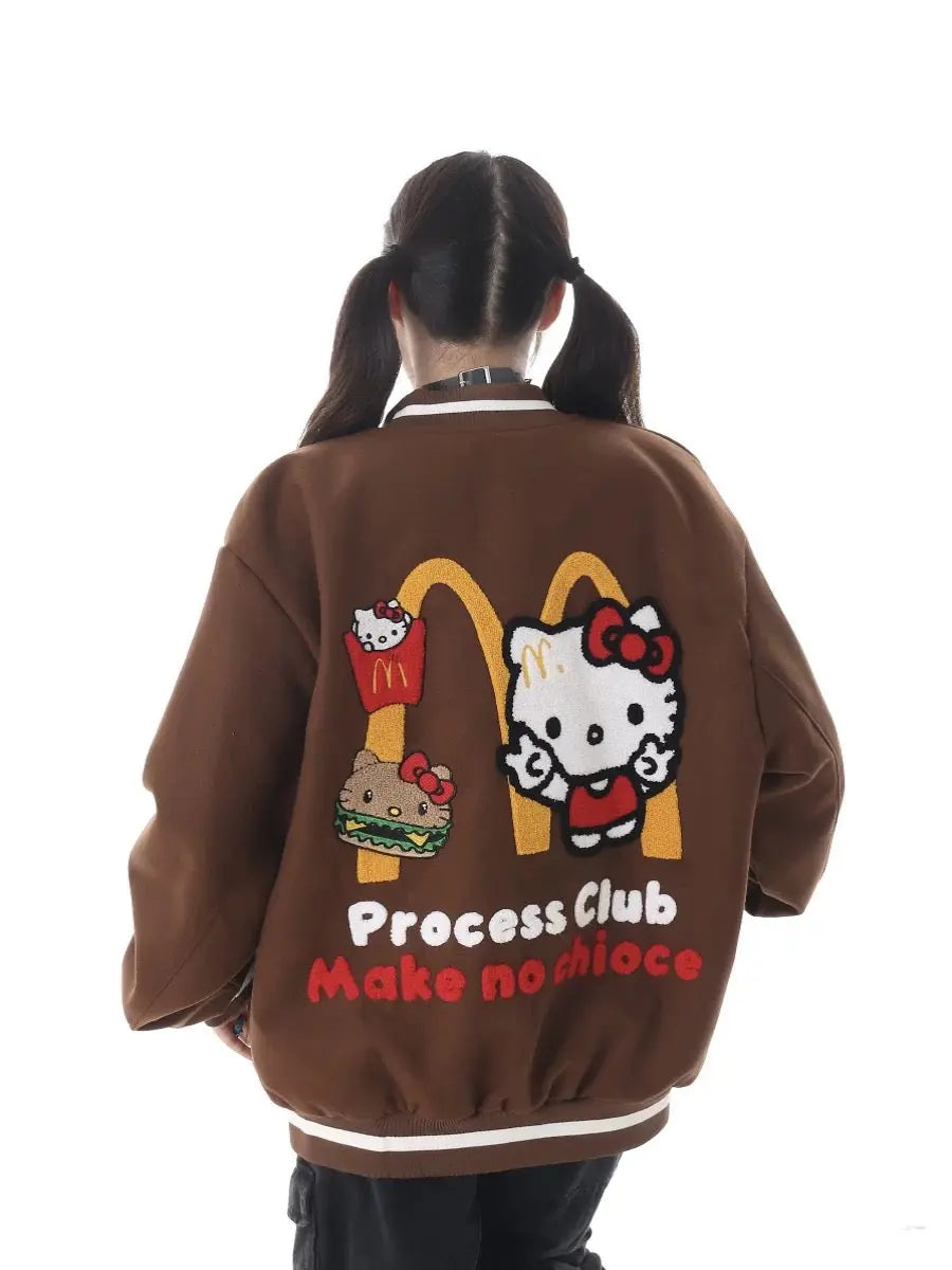 'Princess Club' Kawaii Streetstyle Kitty Bomber Jacket AlielNosirrah