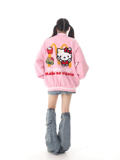 'Princess Club' Kawaii Streetstyle Kitty Bomber Jacket AlielNosirrah