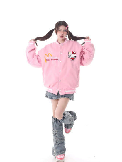 'Princess Club' Kawaii Streetstyle Kitty Bomber Jacket AlielNosirrah