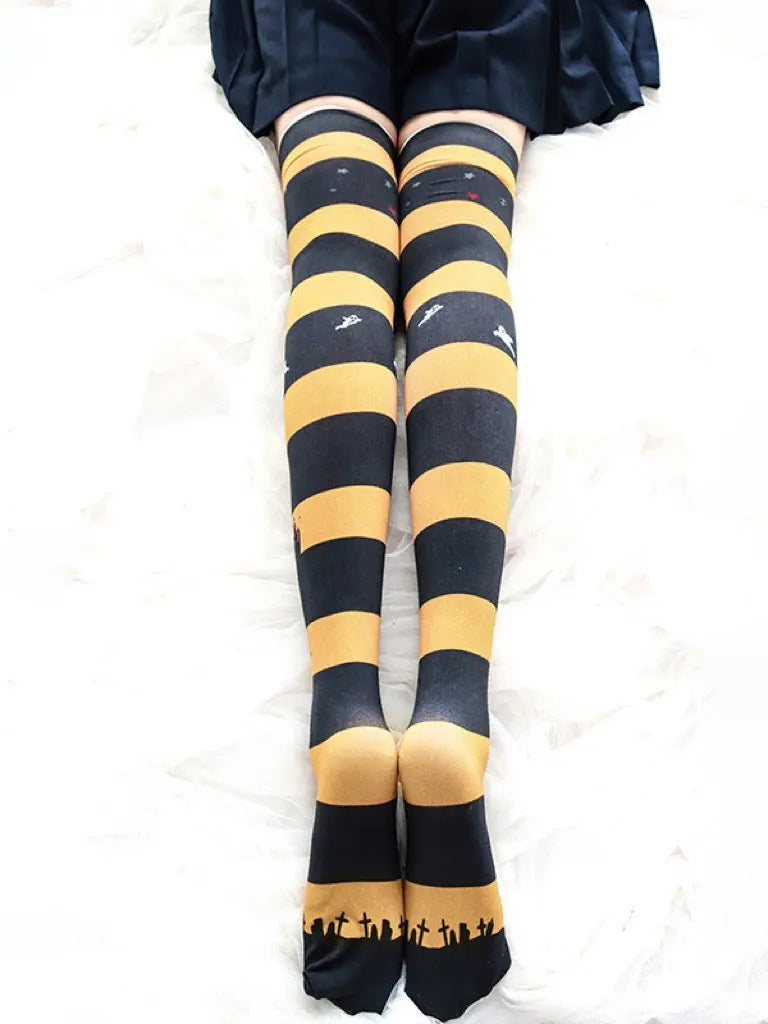 'Pumpkin Market' Limited Halloween Leg Tights AlielNosirrah