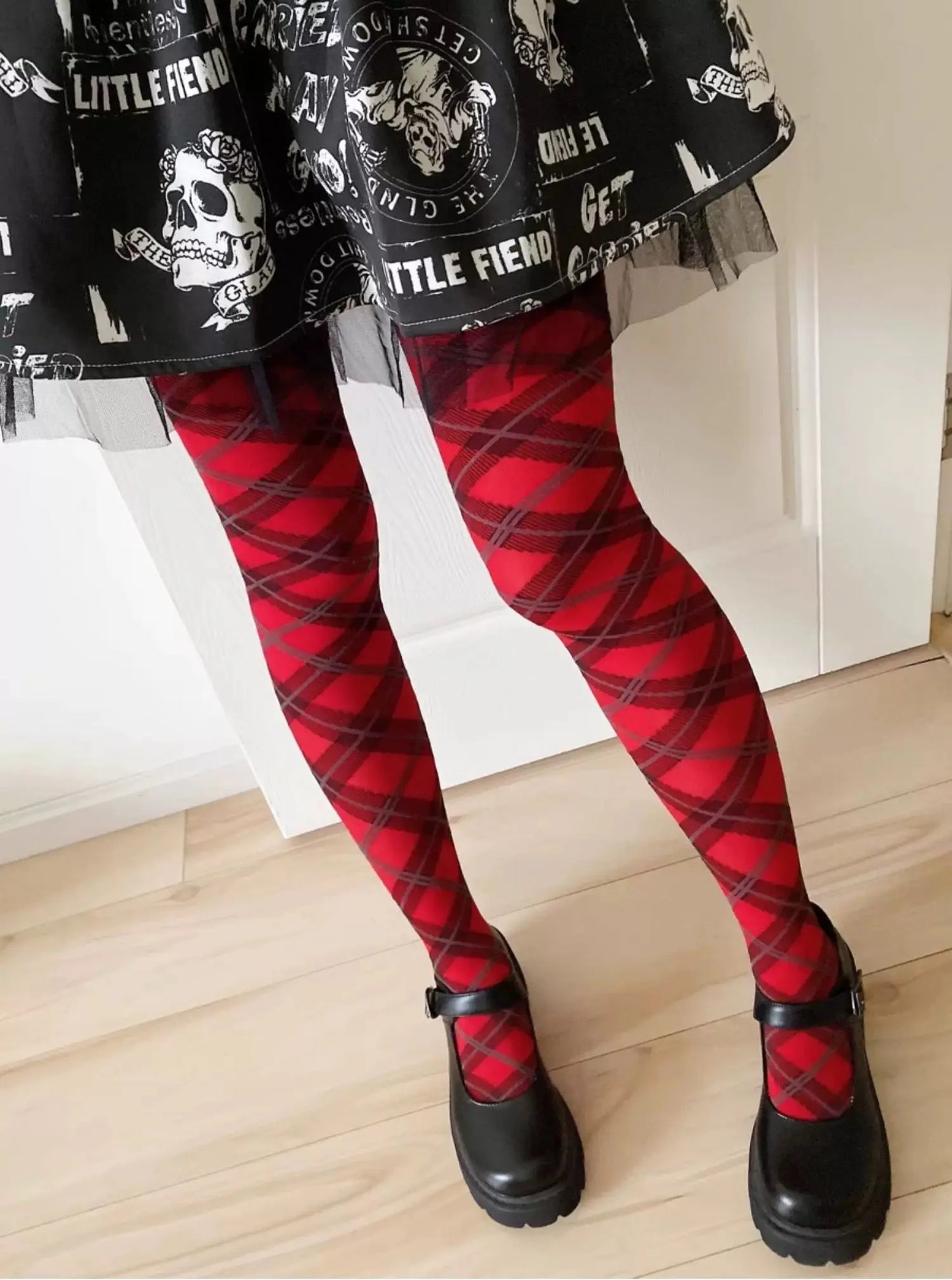 'Red Velvet' Punk Checked Warm Tights AlielNosirrah