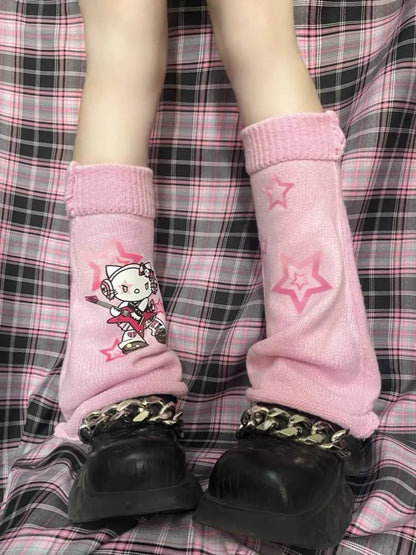 'Rock Kitten' Kawaii Goth Kitty Leg Warmers AlielNosirrah