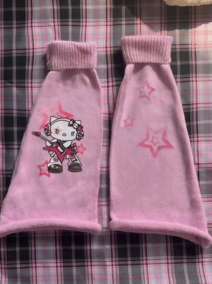 'Rock Kitten' Kawaii Goth Kitty Leg Warmers AlielNosirrah